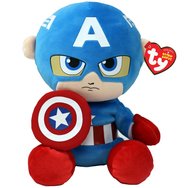 Ty Beanie Babies Captain America Plushie 1 бр - Плюшена детска играчка, вдъхновена от героя на Марвел Капитан Америка Ty Beanie Babies Captain America Plushie 1 бр - Плюшена детска играчка, вдъхновена от героя на Марвел Капитан Америка