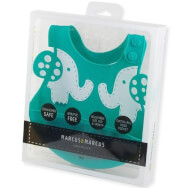 Marcus & Marcus Baby Bib Elephant Silicone Силиконов лигавник на FDA с шепа, с регулируема височина, цвят на слон Зелено Marcus & Marcus Baby Bib Elephant Silicone Силиконов лигавник на FDA с шепа, с регулируема височина, цвят на слон Зелено