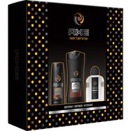 Axe Промо комплект Dark Temptation Spray Дезодорант с неустоим аромат на шоколад 150ml, Bodywash 250ml & After Shave 100ml Axe Промо комплект Dark Temptation Spray Дезодорант с неустоим аромат на шоколад 150ml, Bodywash 250ml & After Shave 100ml