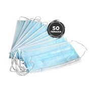 3 -слойни хирургически маски за лице с гумена и метална плоча в опаковка без желатин 50 броя