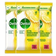 Dettol PROMO PACK Surface Clean Wipes Power & Fresh Citrus 3x30 бр - Биоразградими, антибактериални многофункционални почистващи кърпи Dettol PROMO PACK Surface Clean Wipes Power & Fresh Citrus 3x30 бр - Биоразградими, антибактериални многофункционални почистващи кърпи