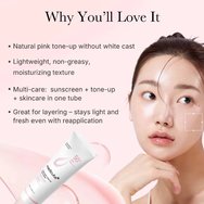 Medicube PDRN Pink Tone Up Sun Cream Слънцезащитен крем за лице с много висока защита и антиейджинг свойства 50ml