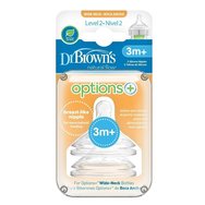 Dr. Brown\'s Natural Flow Options+ Level 2 Silicone Teat 3m+, 2 бр, Код2201