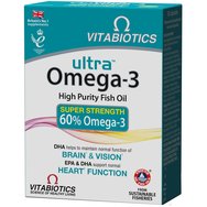 Vitabiotics Ultra Omega 3 High Purity Fish Oil 60caps - Хранителна добавка с висококачествено рибено масло, което работи като богат източник на есенциални мастни киселини Vitabiotics Ultra Omega 3 High Purity Fish Oil 60caps - Хранителна добавка с висококачествено рибено масло, което работи като богат източник на есенциални мастни киселини
