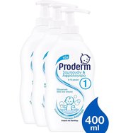 Proderm PROMO PACK Шампоан и душ гел 0-12 месеца 3x400ml Proderm PROMO PACK Шампоан и душ гел 0-12 месеца 3x400ml