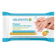 Helenvita Protect Antibacterial Wet Wipes Течни антибактериални кърпички с етилов алкохол 15 бр