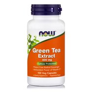 Now Foods Green Tea Extract 400mg , Антиоксидантна хранителна добавка със зелен чай, за изгаряне на мазнини 100veg.caps