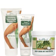 Krauterhof PROMO PACK Exfoliating Anti-Cellulite Shower Gel with Aloe Vera 200ml, Power Anti-Cellulite Serum 100ml & Подарък Body Cream with Shea Butter 250ml - Ексфолиращ гел за тяло с аромат на алое и лимонена трева, антицелулитен, интензивен антицелулитен серум и подхранващ крем за тяло с масло от ший, идеален за суха и чувствителна кожа Krauterhof PROMO PACK Exfoliating Anti-Cellulite Shower Gel with Aloe Vera 200ml, Power Anti-Cellulite Serum 100ml & Подарък Body Cream with Shea Butter 250ml - Ексфолиращ гел за тяло с аромат на алое и лимонена трева, антицелулитен, интензивен антицелулитен серум и подхранващ крем за тяло с масло от ший, идеален за суха и чувствителна кожа