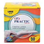 Practic Ръкавици за преглед Бял латекс леко на прах в практична опаковка 50 броя Practic Ръкавици за преглед Бял латекс леко на прах в практична опаковка 50 броя