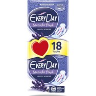 Every Day Fresh Super Ultra Plus Value Pack 18 бр - Изключително дълги тънки подложки със защитни крила за среден и висок поток Every Day Fresh Super Ultra Plus Value Pack 18 бр - Изключително дълги тънки подложки със защитни крила за среден и висок поток