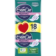 Every Day Hyperdry Normal Ultra Plus Value Pack Екстра тънки салфетки Екстра абсорбиращи, идеални за нормален поток 18 броя Every Day Hyperdry Normal Ultra Plus Value Pack Екстра тънки салфетки Екстра абсорбиращи, идеални за нормален поток 18 броя