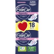 Every Day Hyperdry Super Ultra Plus Value Pack Екстра тънки салфетки Екстра абсорбиращи, идеални за много голям поток 18 парчета
