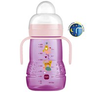 Mam Trainer+ Night 4m+, Κωδ 451, 220ml - Ροζ / Λιλά - Εκπαιδευτικό Μπιμπερό Πολυπροπυλενίου με Θηλή, Στόμιο Σιλικόνης & Χερούλια που Λάμπουν στο Σκοτάδι Mam Trainer+ Night 4m+, Κωδ 451, 220ml - Ροζ / Λιλά - Εκπαιδευτικό Μπιμπερό Πολυπροπυλενίου με Θηλή, Στόμιο Σιλικόνης & Χερούλια που Λάμπουν στο Σκοτάδι