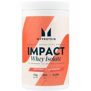My Protein Impact Whey Isolate Хранителна Добавка с Изолат от Суроватъчен Протеин с Висока Чистота и Съдържание на Протеин на Прах за Оформяне, Растеж и Поддържане на Мускулите с Вкус на Ягода 480g - Natural Strawberry