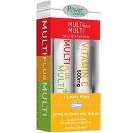 Power Health Promo Multi Plus Multi 40 Effer.tabs (2x20 Effer.tabs) - Хранителна добавка с мултивитамини, минерали и микроенергия против умора и умора с вкус на праскова