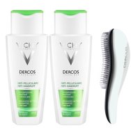 Vichy Промо комплект Dercos Shampoo Anti-Dandruff Dry Hair Шампоан против пърхот за суха коса 2x200ml & Подарък Четка за коса 