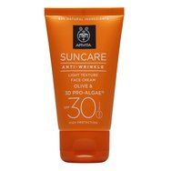 Apivita Suncare Крем за лице с леки текстури против бръчки с маслина и 3D Pro-водорасли Spf30, 50ml