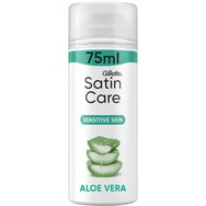 Gillette Satin Care Sensitive Shave Gel with Aloe Travel Size 75ml - Дамски гел за бръснене с алое и дискретен аромат против раздразнения Gillette Satin Care Sensitive Shave Gel with Aloe Travel Size 75ml - Дамски гел за бръснене с алое и дискретен аромат против раздразнения
