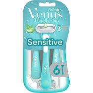 Gillette Venus Extra Comfort Sensitive Дамски самобръсначки за еднократна употреба с три ножчета & лубрикираща лента за чувствителна кожа 6 броя