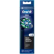 Oral-B Pro Cross Action Electric Toothbrush Head Replacement Black резервни глави за електрическа четка за зъби за отстраняване на плаката & защита на венците със средно твърди влакна & индикатор за смяна на главата 4 броя Oral-B Pro Cross Action Electric Toothbrush Head Replacement Black резервни глави за електрическа четка за зъби за отстраняване на плаката & защита на венците със средно твърди влакна & индикатор за смяна на главата 4 броя