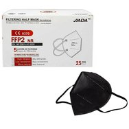 Jiada Non Medical 5ply Mask FFP2 NR, 25 броя - Защитна маска за еднократна употреба с метален лист в черен цвят Jiada Non Medical 5ply Mask FFP2 NR, 25 броя - Защитна маска за еднократна употреба с метален лист в черен цвят