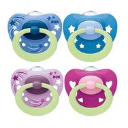 Nuk Signature Night Orthodontic Silicone Soother 0-6m 1 Брой - светло син