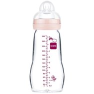 Mam Feel Good Code 377S Premium стъклена бутилка 2м+, 260мл - Розова