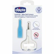 Chicco Ножици с безопастни накрайници със светло син калъф Chicco Ножици с безопастни накрайници със светло син калъф