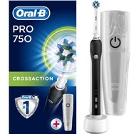 Oral B Pro 750 CrossAction Limited Edition Black & Bonus Tarvel CaseTройно действие дълбоко почистване и таймер 2 скорости.