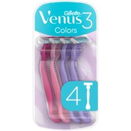Gillette Venus 3 Colors 4 бр - Дамски самобръсначки за еднократна употреба с 3 ножчета с подвижна глава за гладко бръснене Gillette Venus 3 Colors 4 бр - Дамски самобръсначки за еднократна употреба с 3 ножчета с подвижна глава за гладко бръснене