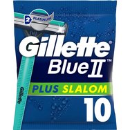 Gillette Blue II Plus Slalom Бръсначи с 2 ножа и лента с алое лента за защита на кожата от раздразнения 10 броя Gillette Blue II Plus Slalom Бръсначи с 2 ножа и лента с алое лента за защита на кожата от раздразнения 10 броя