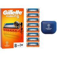 Gillette Promo Fusion 5 Replacement Razors 8 бр & Калъф за носене 1 бр - 5 сменяеми глави за самобръсначка за до 8 месеца гладко бръснене Gillette Promo Fusion 5 Replacement Razors 8 бр & Калъф за носене 1 бр - 5 сменяеми глави за самобръсначка за до 8 месеца гладко бръснене