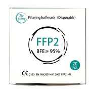 Disposable Non Medical Mask FFP2 KN95 Защитна маска за еднократна употреба с червена чиния в червен цвят 20 бр
