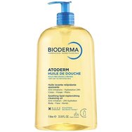 Bioderma Atoderm Huile De Douche Soothing Lipid Replenishing Body, Face & Hands Cleansing Oil 1Lt - Олио за душ за тяло, лице & ръце за суха, много суха & раздразнена кожа с помпа