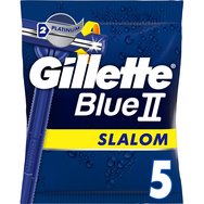 Gillette Blue II Slalom Men's Disposable Razors 5 бр - Мъжки самобръсначки с 2 ножчета и подвижна глава на 30°