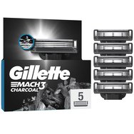 Gillette Mach 3 Charcoal Replacement Razors 5 Броя - Резервни Глави за Самобръсначка с 3 Остриета и Активен Въглен