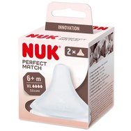 Nuk Perfect Match Flow Control 6m+ Silicone Teat 2 Броя - XLarge - Мек & Гъвкав Силиконов Биберон Против Колики с Много Бърз Поток, Подходящ за Бебета от 6 Месеца & Нагоре 2 Броя Nuk Perfect Match Flow Control 6m+ Silicone Teat 2 Броя - XLarge - Мек & Гъвкав Силиконов Биберон Против Колики с Много Бърз Поток, Подходящ за Бебета от 6 Месеца & Нагоре 2 Броя