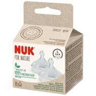 Nuk For Nature Silicone Teat Силиконов биберон за бърз поток със система против колики & естествено усещане по време на хранене 2 броя - Large