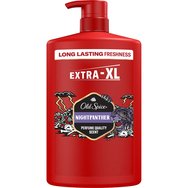 Old Spice Nightpanther 3 in 1 Shower Gel & Shampoo 1L - Мъжки Душ Гел - Шампоан с Дълготраен Аромат на Черен Шоколад, Пикантен Цитрус & Ванилия, с Помпа