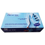 Practic Super Plus Nitrile Medical Non-Powdered Examination Gloves 100 бр - Medium - Нитрилни ръкавици за преглед без пудра в син цвят