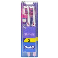 Oral-B 3D White Duo Medium Toothbrush 2 Парчета - Люляк / Люляк
